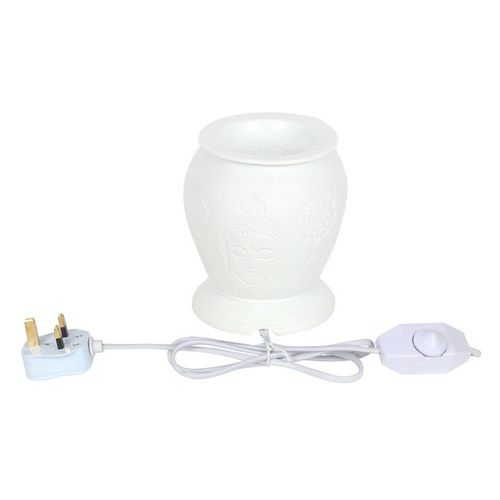 White Ceramic Buddha Electric Oil Burner and Wax Warmer | Inspired Creative Gifts | UK Supplier
