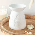 White Ceramic Buddha Face Oil Burner and Wax Warmer | Inspired Creative Gifts | UK Supplier