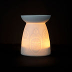 White Ceramic Buddha Face Oil Burner and Wax Warmer | Inspired Creative Gifts | UK Supplier
