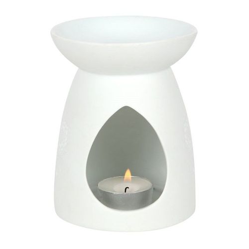 White Ceramic Buddha Face Oil Burner and Wax Warmer | Inspired Creative Gifts | UK Supplier