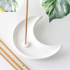 White Crescent Moon Incense Stick Holder | Inspired Creative Gifts | UK Supplier