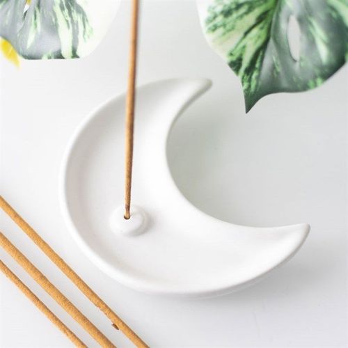 White Crescent Moon Incense Stick Holder | Inspired Creative Gifts | UK Supplier