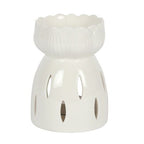 White Gloss Lotus Flower Oil Burner | Inspired Creative Gifts | UK Supplier