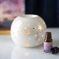 White Iridescent Star Oil Burner and Wax Warmer | Inspired Creative Gifts | UK Supplier
