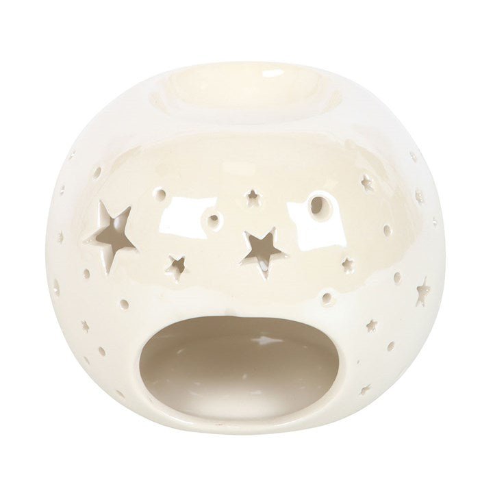 White Iridescent Star Oil Burner and Wax Warmer | Inspired Creative Gifts | UK Supplier