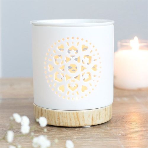 White Mandala Cut Out Oil Burner | Inspired Creative Gifts | UK Supplier