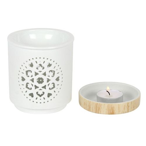 White Mandala Cut Out Oil Burner | Inspired Creative Gifts | UK Supplier