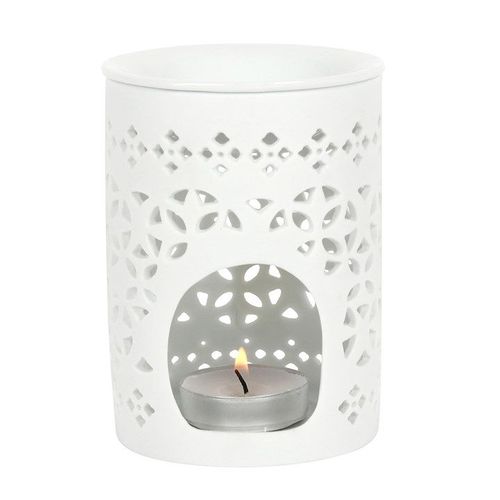 White Matte Cut Out Oil Burner | Inspired Creative Gifts | UK Supplier