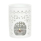 White Matte Cut Out Oil Burner | Inspired Creative Gifts | UK Supplier
