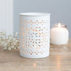 White Matte Cut Out Oil Burner | Inspired Creative Gifts | UK Supplier
