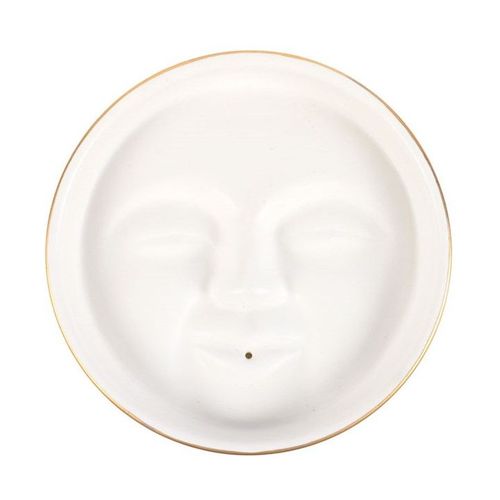 White Moon Face Incense Stick Holder | Inspired Creative Gifts | UK Supplier