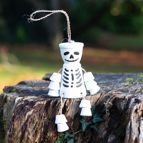 White Skeleton Terracotta Pot Man | Inspired Creative Gifts | UK Supplier