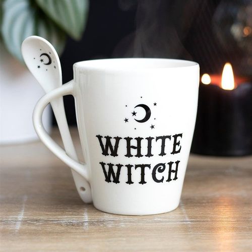 White Witch Mug and Spoon Set | Inspired Creative Gifts | UK Supplier