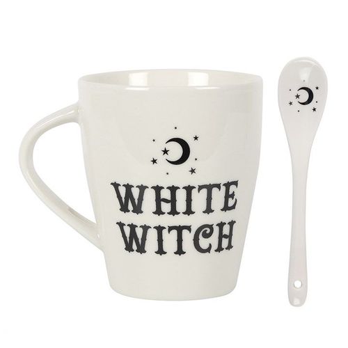 White Witch Mug and Spoon Set | Inspired Creative Gifts | UK Supplier