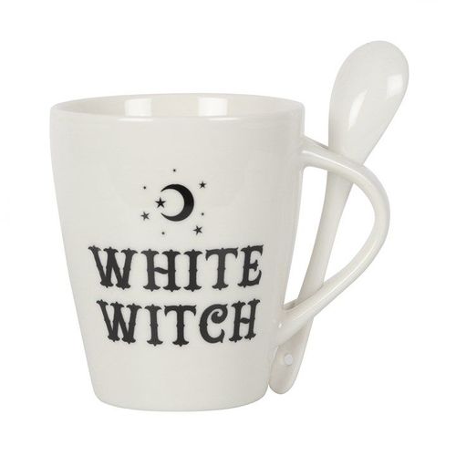 White Witch Mug and Spoon Set | Inspired Creative Gifts | UK Supplier