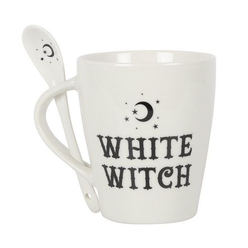 White Witch Mug and Spoon Set | Inspired Creative Gifts | UK Supplier