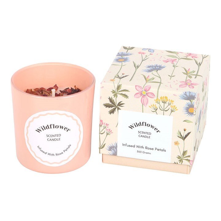 Wildflower Candle with Rose Petals | Inspired Creative Gifts | UK Supplier