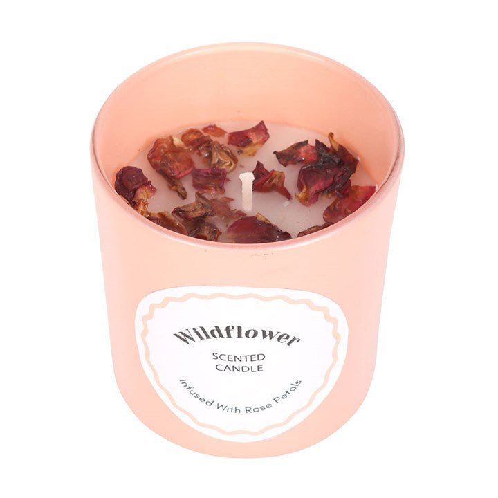 Wildflower Candle with Rose Petals | Inspired Creative Gifts | UK Supplier