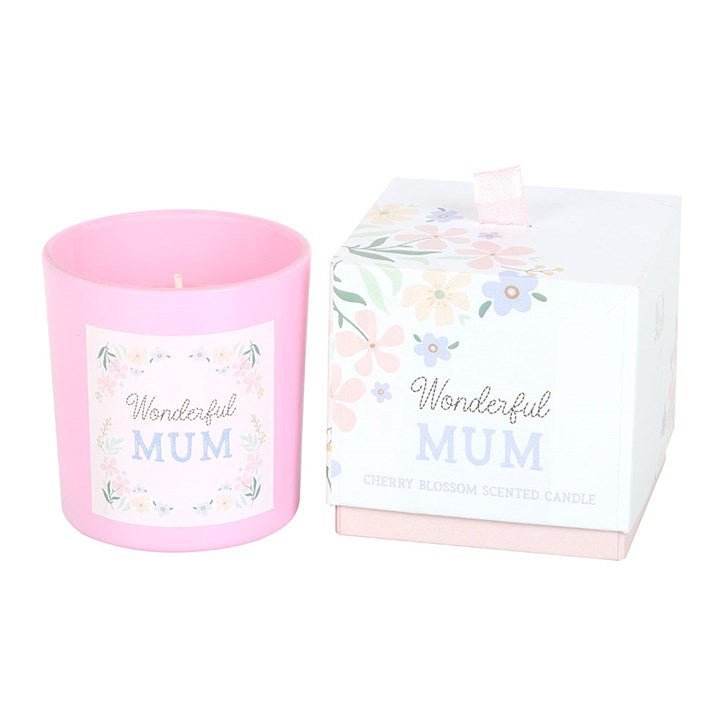 Wonderful Mum Cherry Blossom Candle | Inspired Creative Gifts | UK Supplier