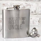 Worlds Best Uncle Hip Flask | Inspired Creative Gifts | UK Supplier