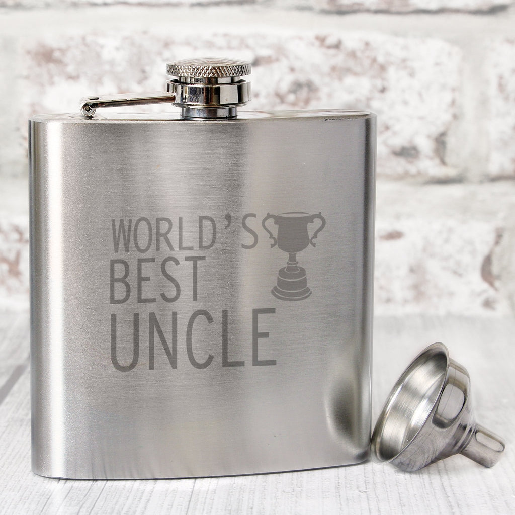 Worlds Best Uncle Hip Flask | Inspired Creative Gifts | UK Supplier