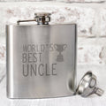 Worlds Best Uncle Hip Flask | Inspired Creative Gifts | UK Supplier