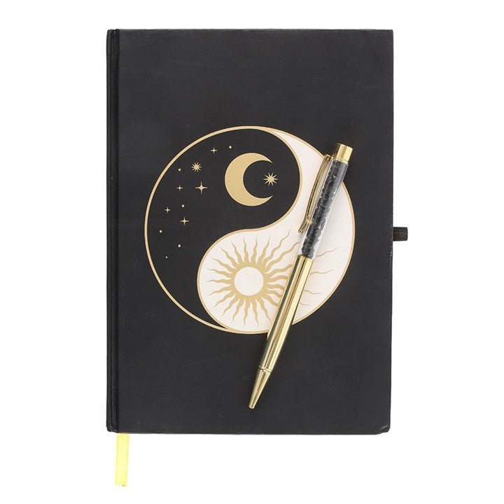 Yin Yang Journal with Black Obsidian Pen | Inspired Creative Gifts | UK Supplier