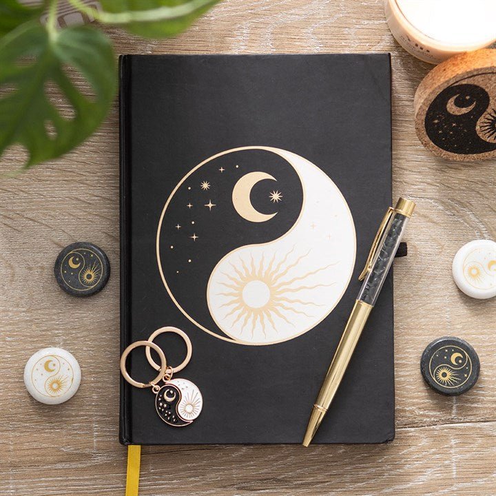 Yin Yang Journal with Black Obsidian Pen | Inspired Creative Gifts | UK Supplier