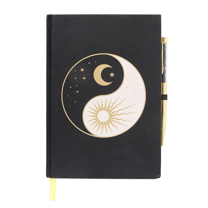 Yin Yang Journal with Black Obsidian Pen | Inspired Creative Gifts | UK Supplier