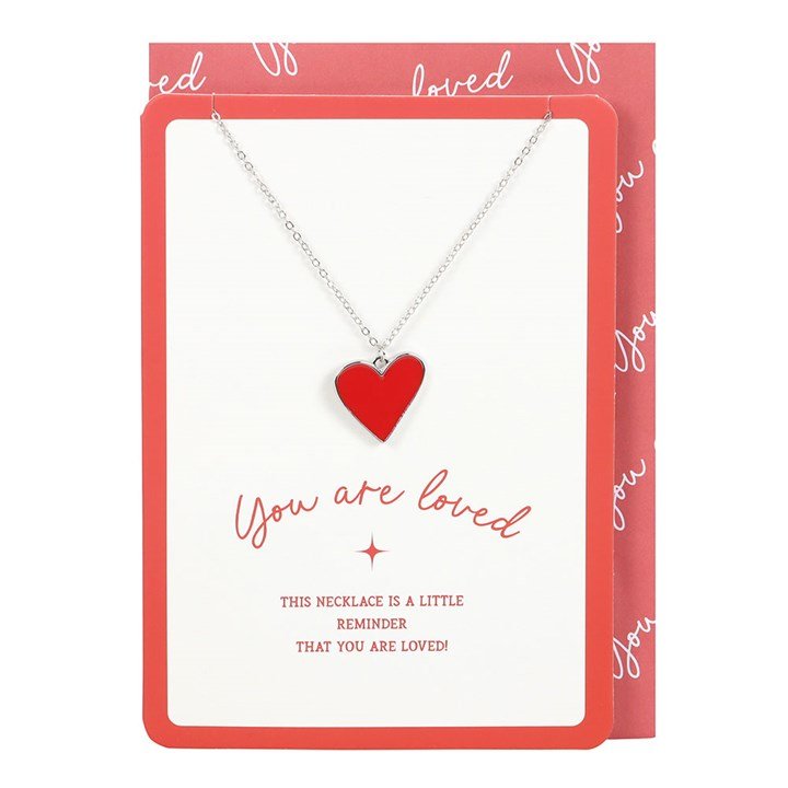 You Are Loved Heart Pendant Necklace Card | Inspired Creative Gifts | UK Supplier