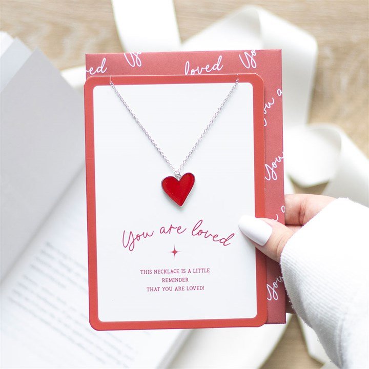 You Are Loved Heart Pendant Necklace Card | Inspired Creative Gifts | UK Supplier