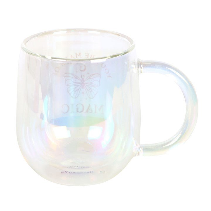 You Are Made of Magic Iridescent Double Walled Glass Mug | Inspired Creative Gifts | UK Supplier