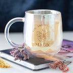 You Are Made of Magic Iridescent Double Walled Glass Mug | Inspired Creative Gifts | UK Supplier