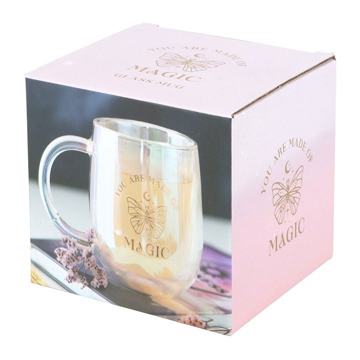 You Are Made of Magic Iridescent Double Walled Glass Mug | Inspired Creative Gifts | UK Supplier